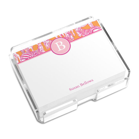 Initial Pink and Orange Zebra Post-it® Notes